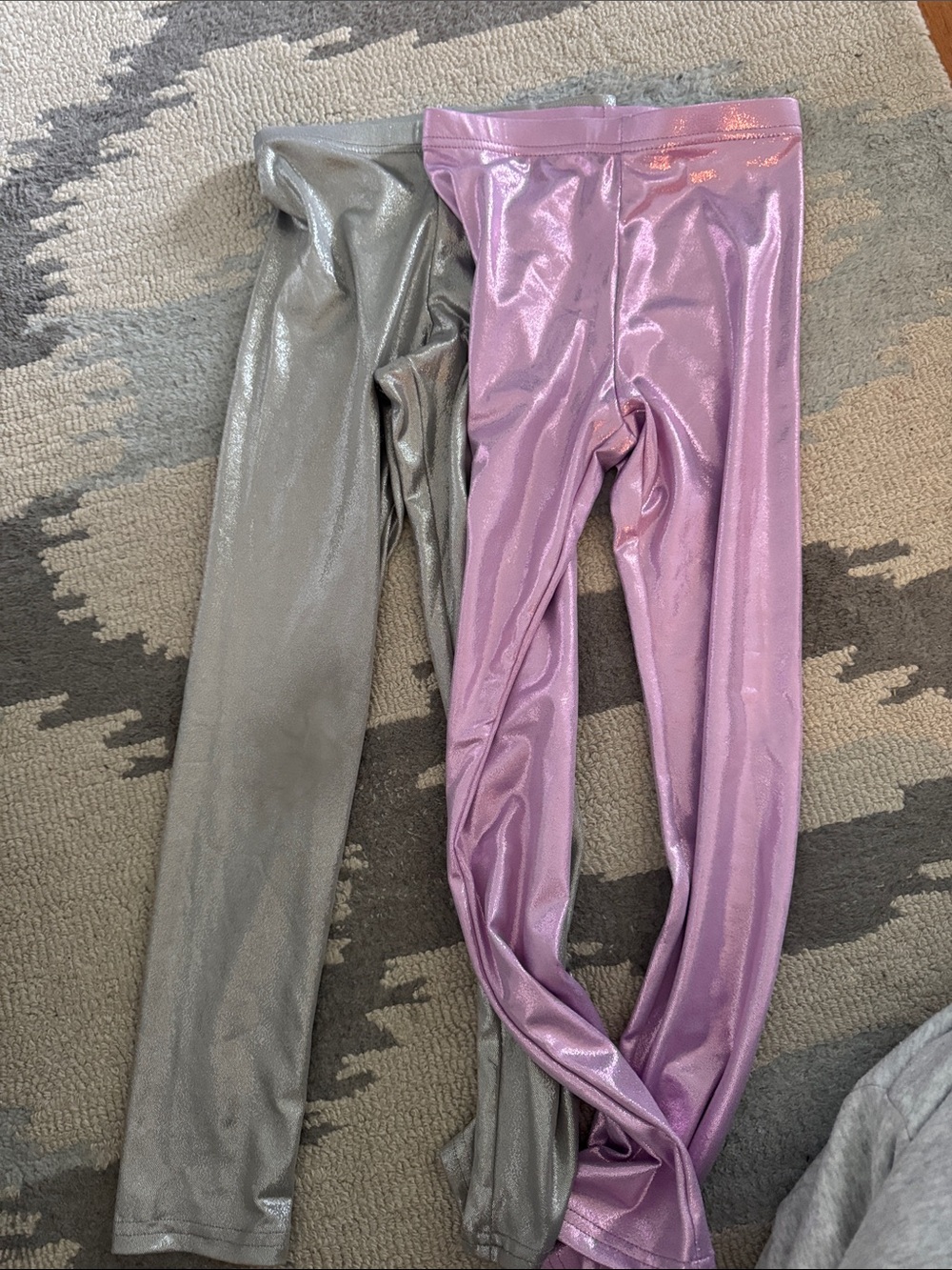 Old Navy Metallic Lavender and Silver Girls' Leggings